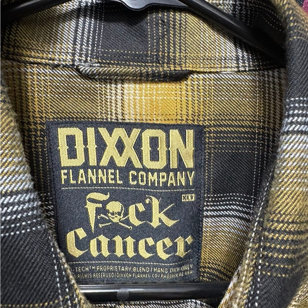 DIXXON Black and Gold Plaid Flannel